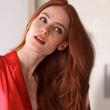 Aveda hair care model.