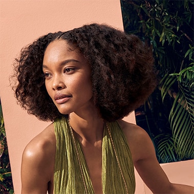 Aveda nutriplenish hair care model.